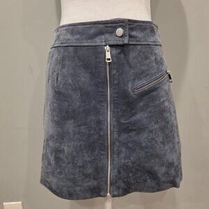 Gray Suede Mini Skirt. Sz M. Goth Punk Glam Indie Designer Trendy Biker Ballet
